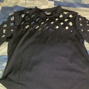 Black show and tell bodysuit sz 2x